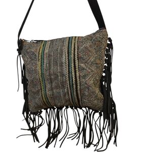 Panada Woven Rich Suede Fringe Clutch Bag Bohemian Fringe Shoulder Bag